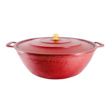 Tacho Restaurante Alça de Alumínio Fundido Craqueado Vermelho 28cm