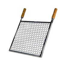 Grelha Retangular Inox Tela Moeda Para Churrasqueira 50x40cm