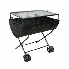 Churrasqueira Meio Tambor com Grelha e Carrinho 200L