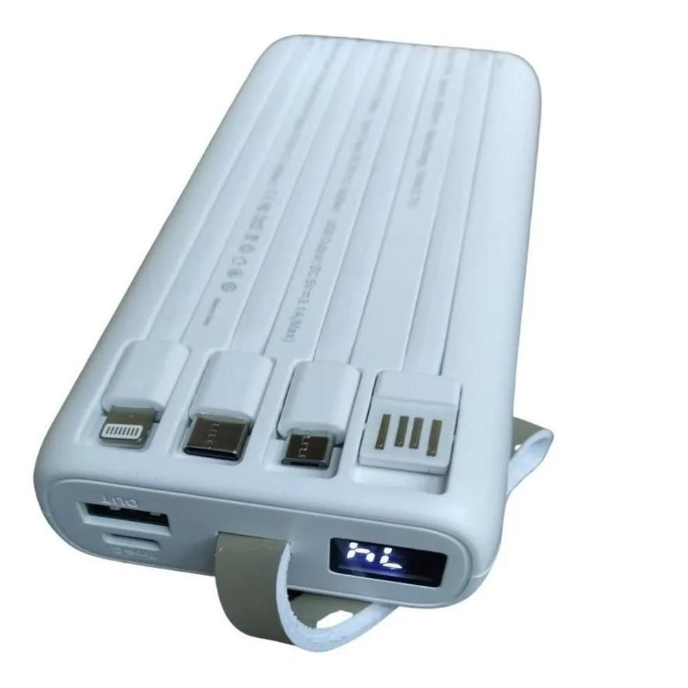 Carregador Power Bank Com Luz Led Turbo 20.000mah YD-06 H´maston Branco