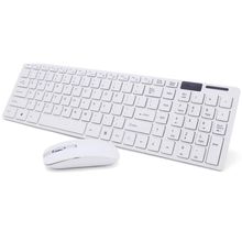 Kit Teclado E Mouse Sem Fio Wifi Usb 1600dpi 2.4ghz Slim Pc Branco TE123
