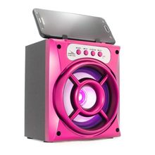 Caixa de Som Portátil Bluetooth Mp3 USB Radio Fm Auxiliar Grasep Rosa Pink
