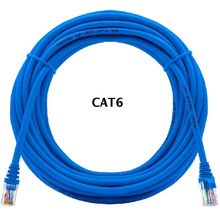 Cabo Rede CAT 6 20m Com Rj45 Crimpado Azul Lan Utp 20 Metros