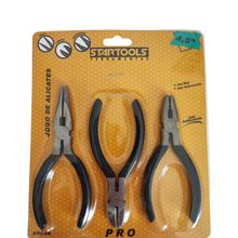 Jogo 3 Mini Alicates 4,5'' - Preta