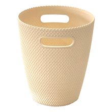 Balde/Lixeira Plástica 22cm Creme - Quanhe