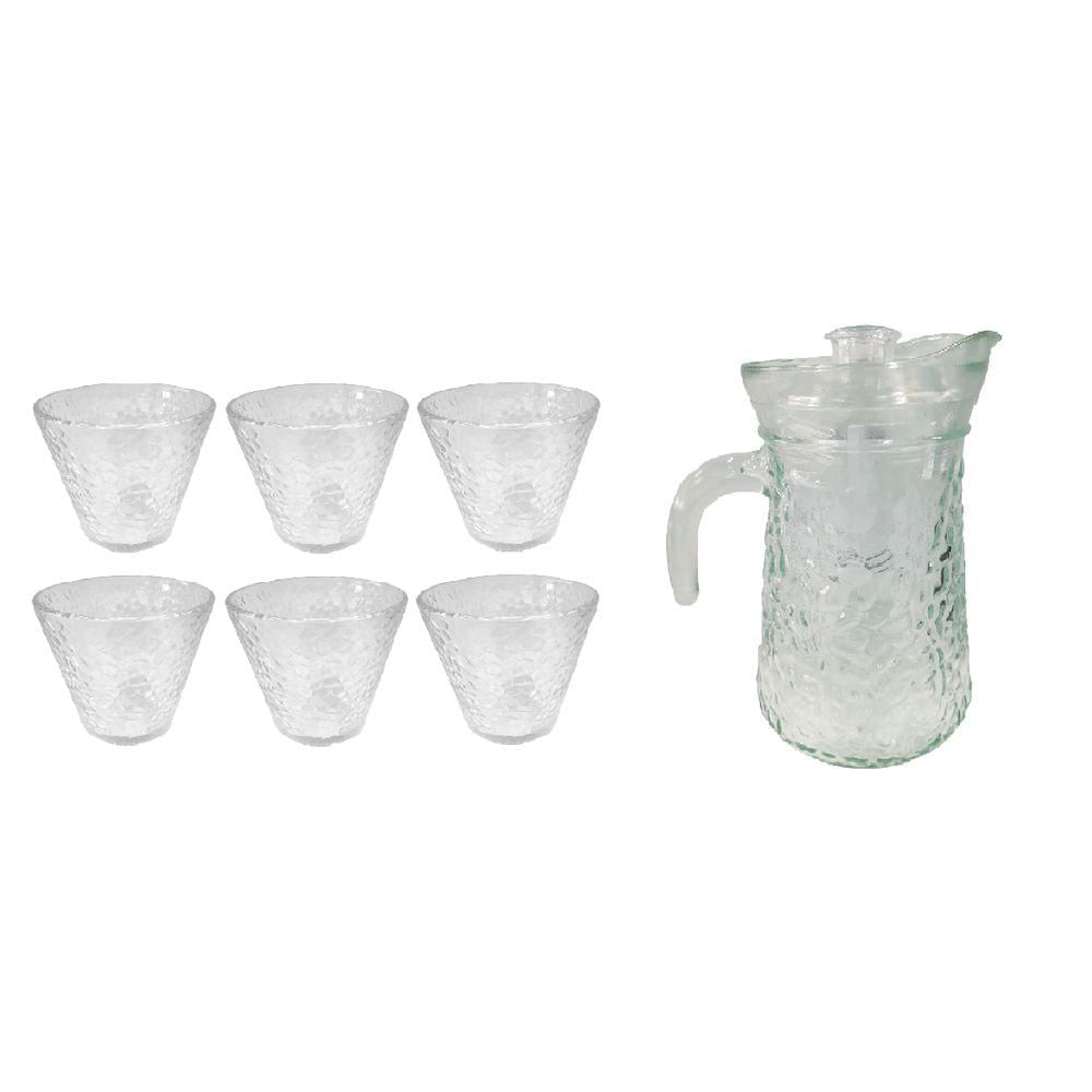 Conjunto de Jarra 1L com 4 Copos de Vidro N244504-6 - Quanhe