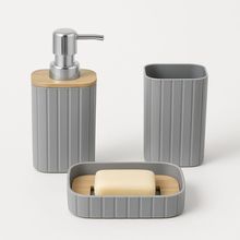 Conjunto Organizador de Banheiro 3 Peças Cinza - Quanhe