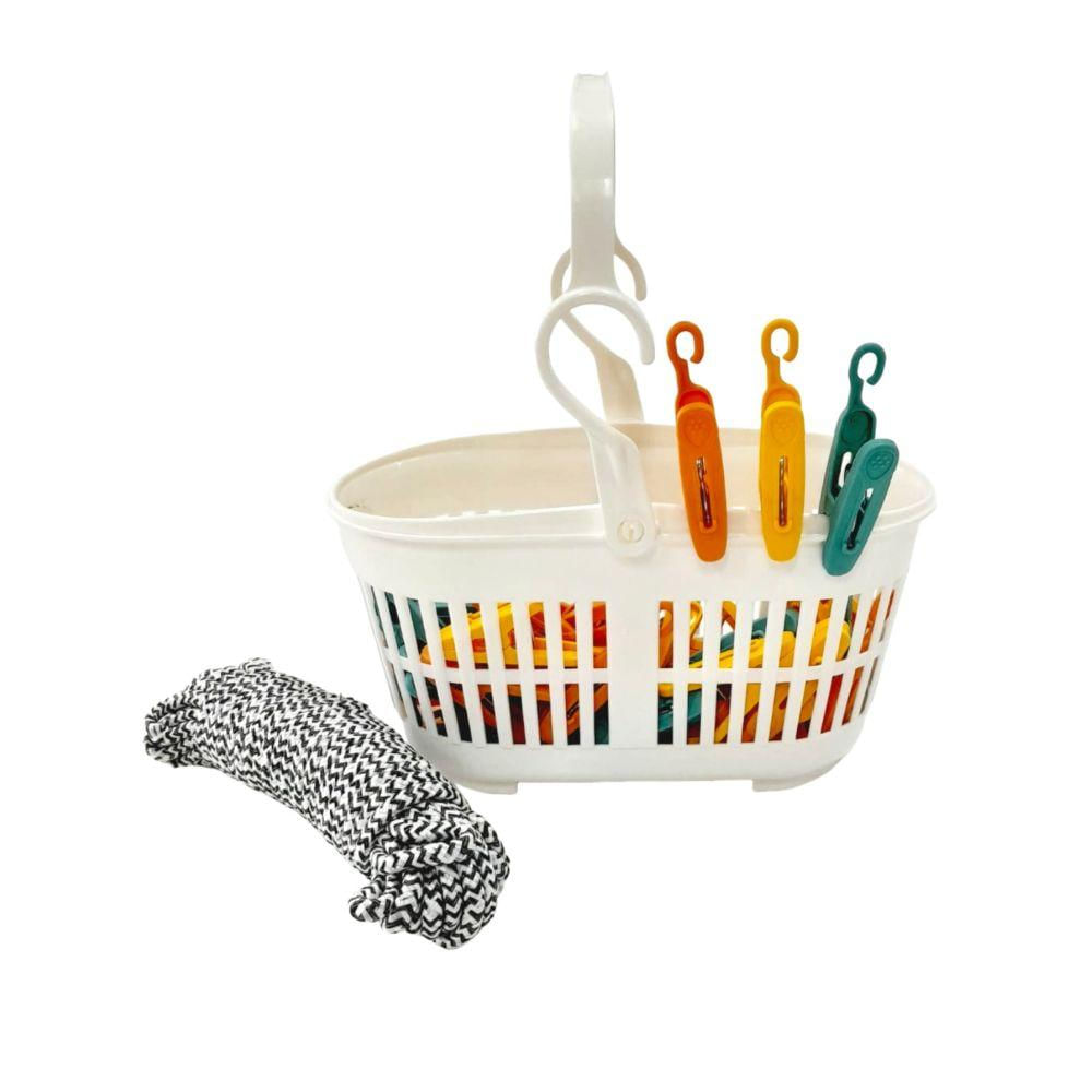 Kit Prendedores Roupa 36 PCS Cesto/Varal N244656-7 - Quanhe