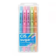 Caneta Retratil Cis Sugar RT Estojo c/ 5 558000 - Cis