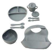 Kit Introdução Alimentar Bebê 9 Peças N240279-6 Cinza-Quanhe