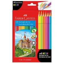 Ecolápis 12 Cores e 6 Neon 120112 6N-Faber Castell