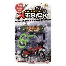 Bicicleta de Dedo c/ Acessórios X-Trick Vermelha - Art Brink