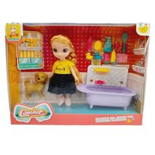 Conjunto Boneca Camaner  13 Peças Pet Shop- Loira- Quanhe