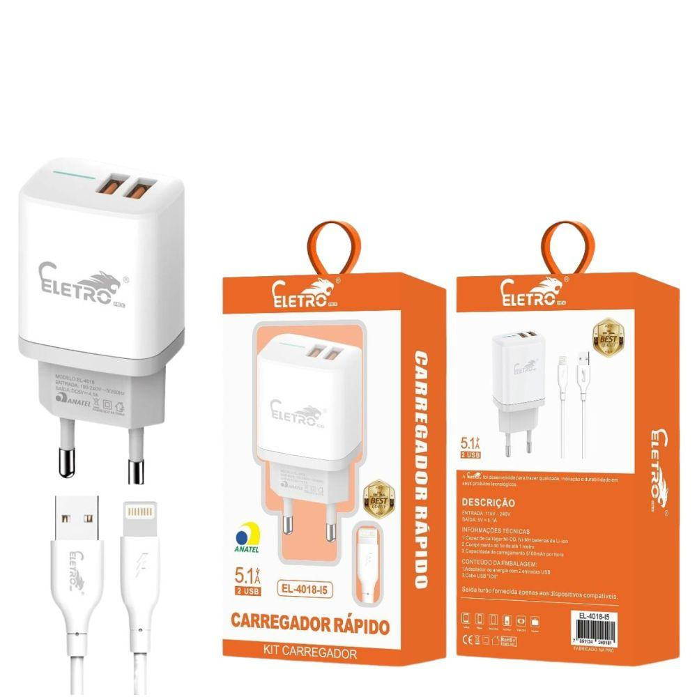Carregador para Celular Tipo com 2 USB EL-4012-TY - Altomex
