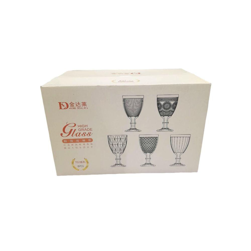 Conjunto de Taças 220ml com 6 Peças Borda Dourada - Quanhe