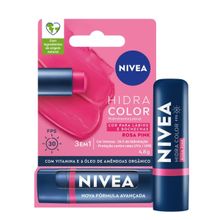 Hidratante Labial Nivea Hidra Color 3 Em 1 Rosa Pink 4,8g