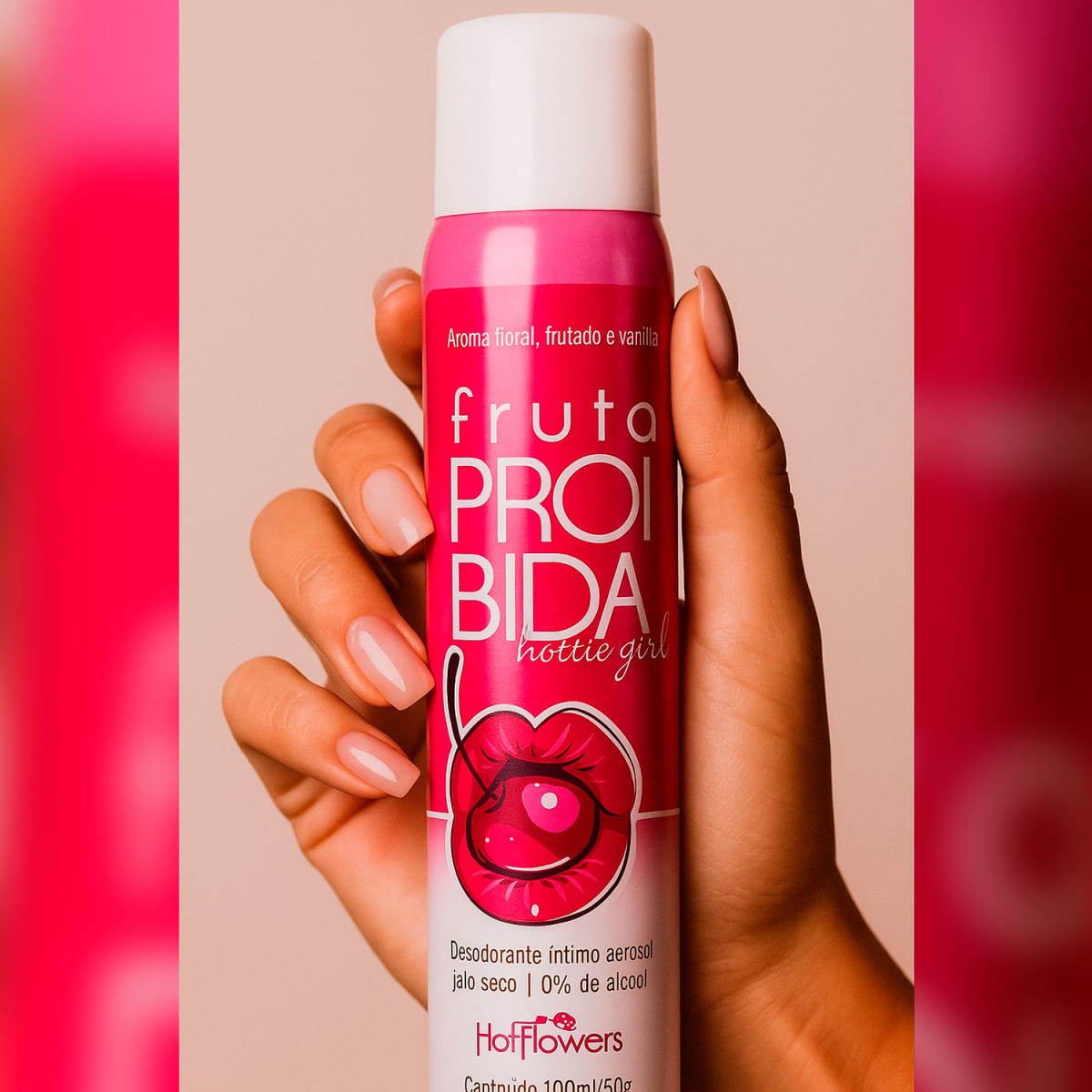 Desodorante Íntimo Feminino Fruta Proibida 100ml Hottie Girl com Toque Seco e pH Equilibrado
