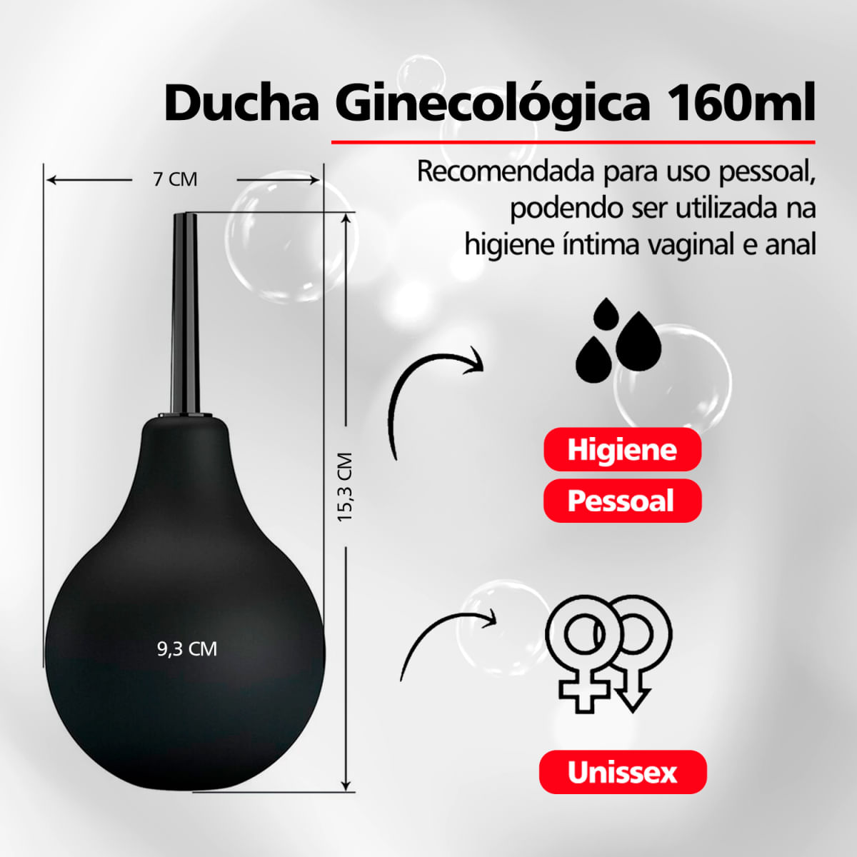 Encontraproduto.com.br - Ducha Higiênica Íntima Ginecológica Confortável Prático Anatômico Bem-Estar Unissex 160ml