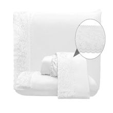 Jogo Lençol King Nuance Bordado Inglês 4pç 100% Poliéster - Branco