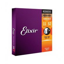 Encordoamento Para Violão .011 Custom Light Phosphor Nanoweb Elixir