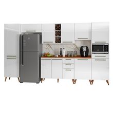 Armário Cozinha Completa Com Adega Favorita Branco/Nature