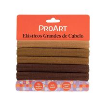 Elásticos Grandes De Cabelo 5 Unidades Proart Alta Durabilidade, Firmeza E Conforto Marrom
