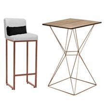 Kit Mesa Bistrô E 1 Banqueta Branco E Almofada Preto