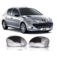Aplique Cromado Capa Retrovisor Peugeot 206 207 Citroen C3 2003/2011 Par