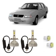 Kit Lâmpadas Super Led Farol Alto Baixo Santana 1985 à 2006