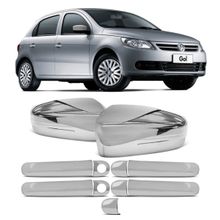 Kit Aplique Cromado Maçaneta Retrovisor Volkswagen Gol G5 2008 à 2013