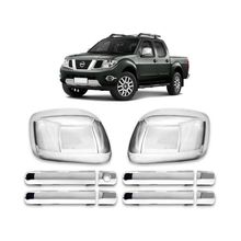 Kit Aplique Cromado Maçaneta Retrovisor Nissan Frontier 2008 à 2016