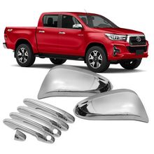 Aplique Capa Cromada Retrovisor Maçanetas Toyota Hilux 2020