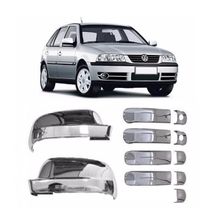 Kit Aplique Capa Cromada Retrovisor Maçanetas Vw Gol G3 2000
