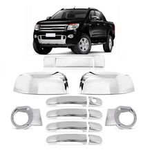 Aplique Cromado Maçanetas Retrovisor Tampa Milha Ranger 2014