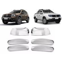 Kit Aplique Capa Cromada Retrovisor Maçanetas Oroch 2020