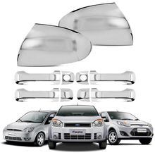 Kit Aplique Cromado Capa Maçanetas Retrovisor Fiesta 2010