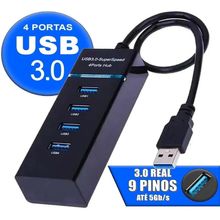 HUB USB 3.0 com 4 Portas e Led Indicador Exbom UH-30