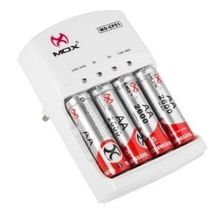 Carregador De Pilhas Aa Aaa Bateria 9v + 4 Pilhas Recarregáveis 2600mah