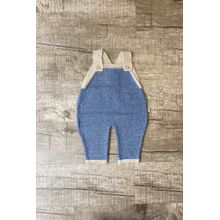 Jardineira Tricot Longa Coragem Azul - Cabrino Baby