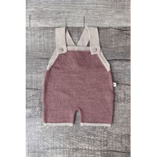 Jardineira tricot curta Coragem Marrom Terroso - Cabrino Baby