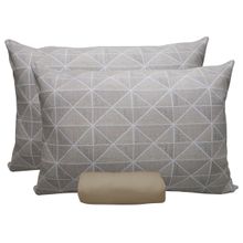 Jogo de Cama KazzaVip King Malha Mista 70% Algodão e 30% Poliéster San Carlos 3 Peças Bege