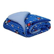 Edredom Portallar Solteiro Malha Mista 70% Algodão e 30% Poliéster Disney Mickey Hey 1,50mx220m Azul