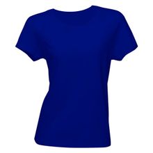 Camiseta Baby Look KazzaVip Malha 100% Algodão Penteada Manga Curta Tamanho(P)Azul Royal