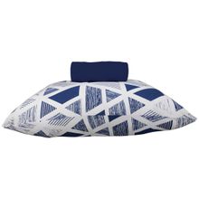 Jogo de Cama KazzaVip Solteiro Malha Mista 70% Algodão e 30% Poliéster Pipa 2 Peças Azul Profundo