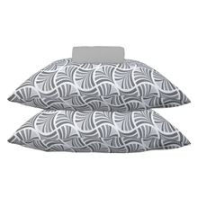 Jogo de Cama KazzaVip King Malha Mista 70% Algodão e 30% Poliéster La Plata 3 Peças Cinza