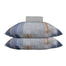 Jogo de Cama KazzaVip King Malha Mista 70% Algodão e 30% Poliéster Salta 3 Peças Cinza