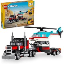 LEGO® Creator 3 em 1 – Caminhão Plataforma com Helicóptero Jogo de Carro Hot Rod