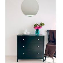 Cômoda 3 Gavetas Preta 76x40x73 cm Ditália