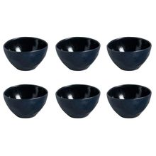 Conjunto de Bowls Orgânicos Night Blue Porto Brasil em Stoneware 558ml - 6 Peças