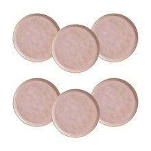 Conjunto de Pratos Rasos Porto Brasil Linhas Litchi Rosa Claro 27,5cm - 6 Peças